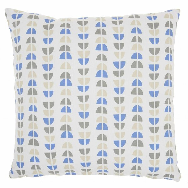 Homeroots 18 x 18 in. Blue & Taupe Geo Lines Throw Pillow 386368